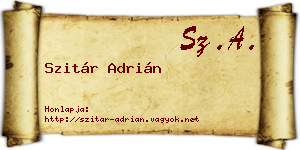 Szitár Adrián névjegykártya